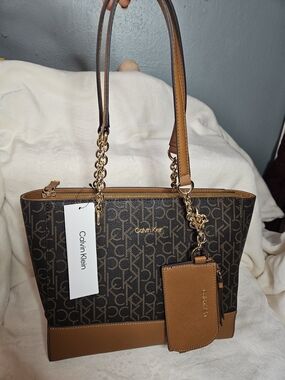 Calvin Klein Brown Monogram Tote